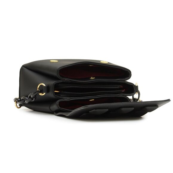 DASTI Studded Crossbody Handbag Black – Medium Size Purse + Yellow Option - Picture 7 of 9